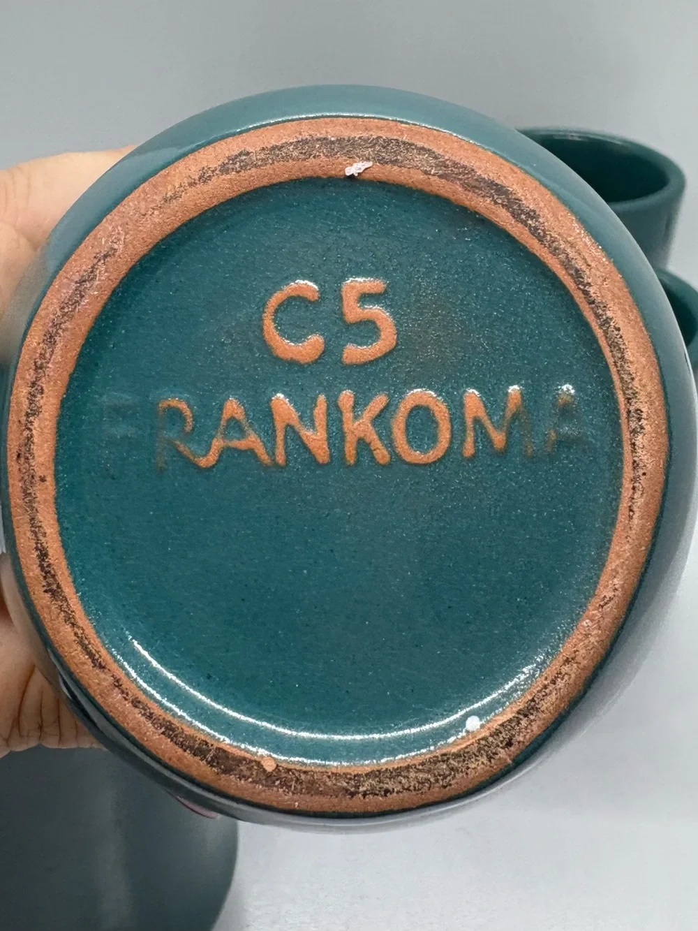 Frankoma Deep Teal Ceramic Mug Set of 6